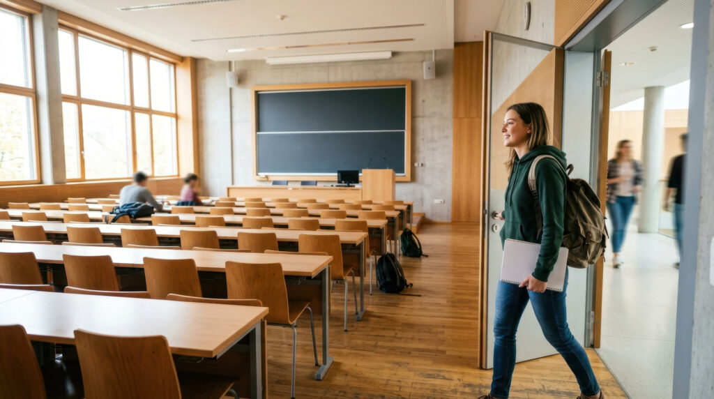 Clean school or campus interior ready for students and staff
