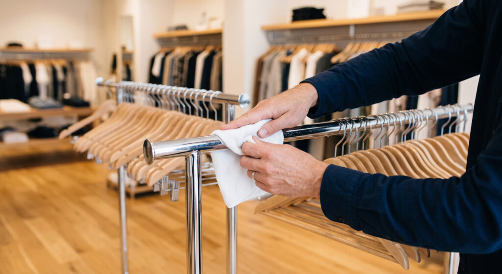 Clean retail store interior ready for customers